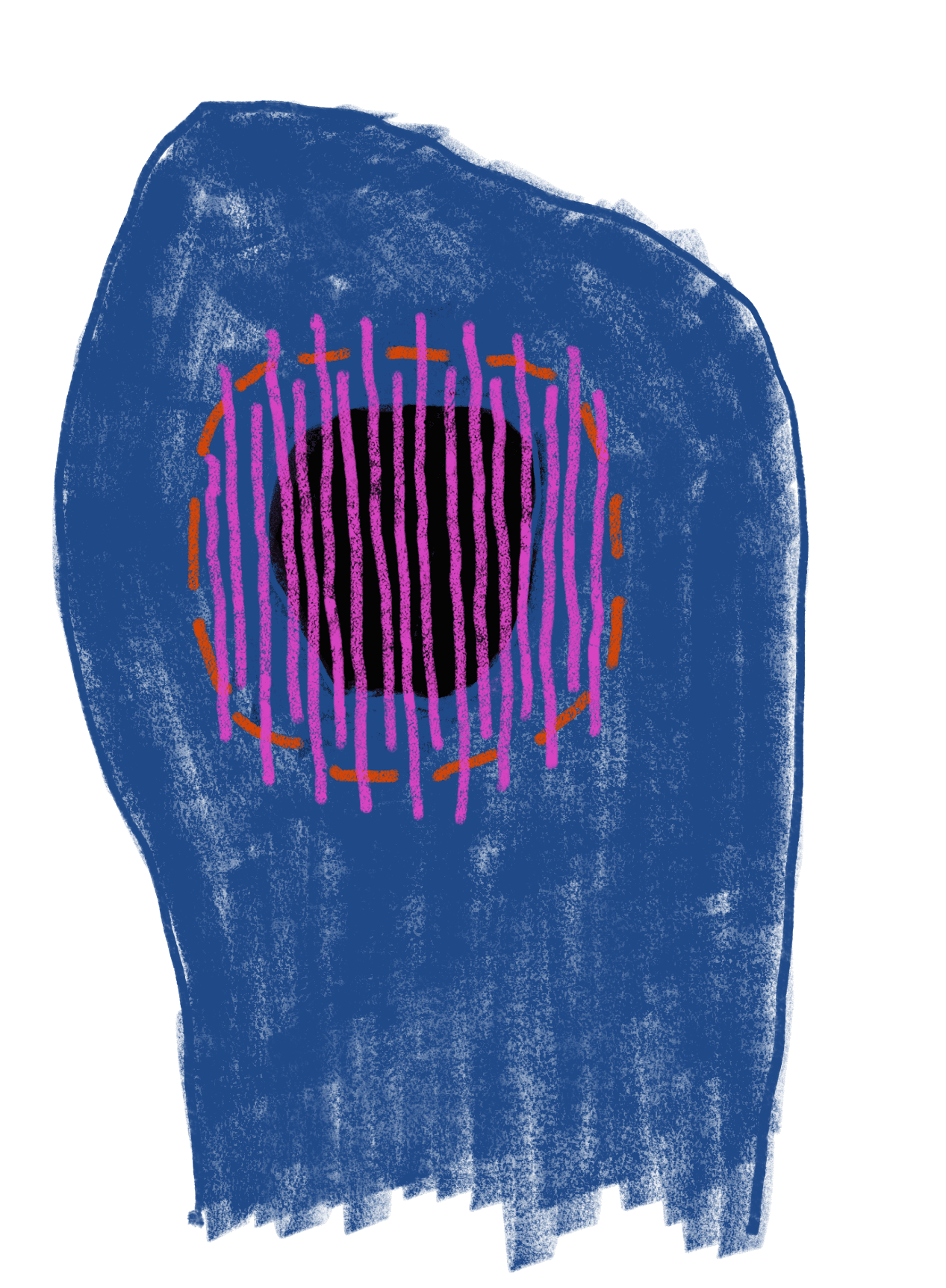 drawing of a sock with a hole in it