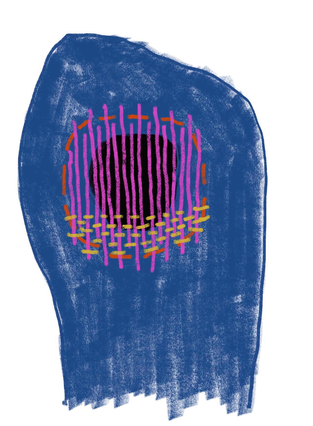drawing of a sock with a hole in it