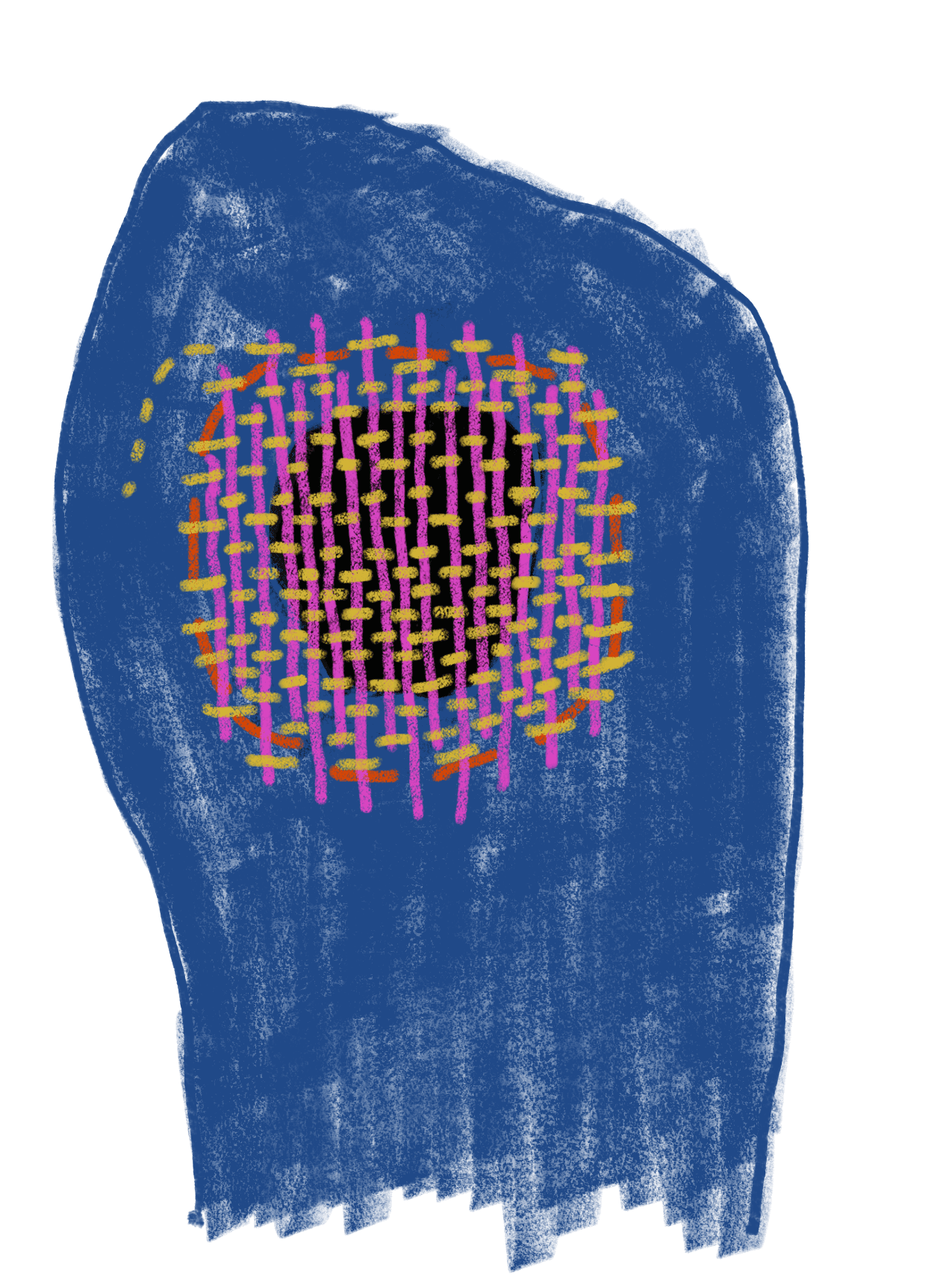 drawing of a sock with a hole in it