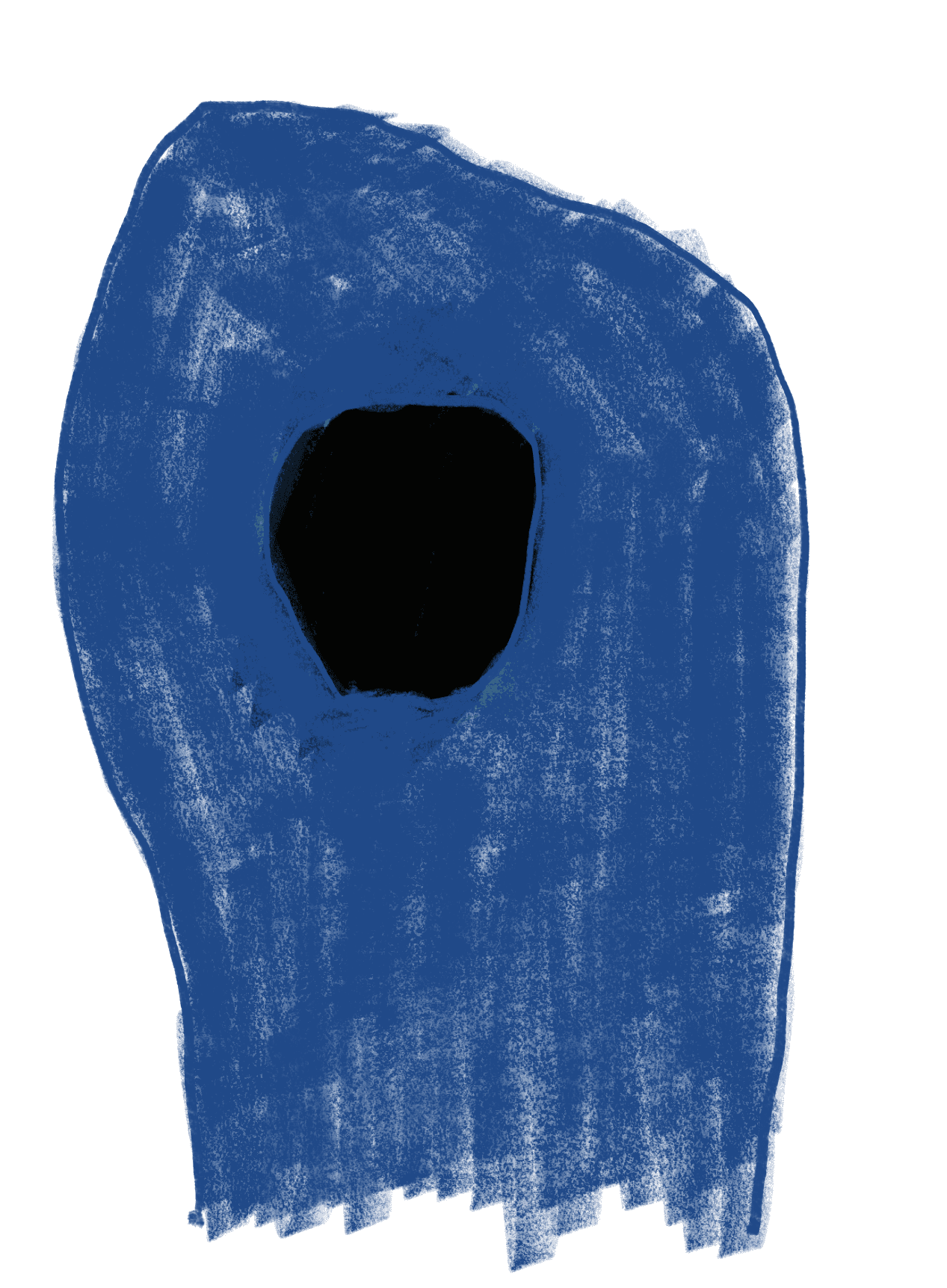 drawing of a sock with a hole in it